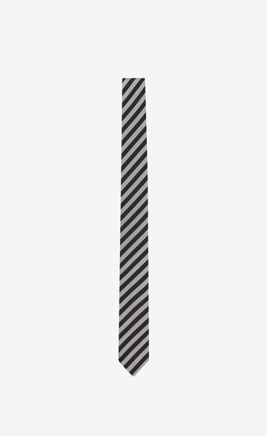 Narrow jacquard tie with small stripes